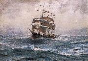 Thomas Somerscales A Ship running before a Gale oil painting artist